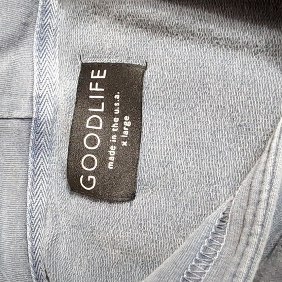 Goodlife Stringless Pullover Hoodie Curved Hem Size XL in Slate Blue - Picture 4 of 10
